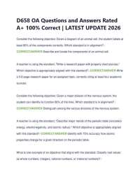 D658 OA Questions and Answers Rated A+ 100% Correct | LATEST UPDATE 2026