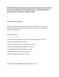 WGU D278 Scripting and Programming Foundations Objective Assessment (OA) Practice Exam 10