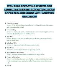 WGU D686 OPERATING SYSTEMS FOR COMPUTER SCIENTISTS OA ACTUAL EXAM PAPER 2026 QUESTIONS WIT