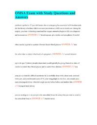 OMSA Exam with Study Questions and Answers