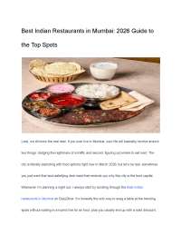 Best Indian Restaurants in Mumbai: 2026 Guide to the Top Spots