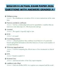WGU D514 ACTUAL EXAM PAPER 2026 QUESTIONS WITH ANSWERS GRADED A+