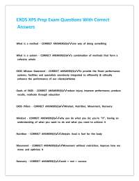 EXOS XPS Prep Exam Questions With Correct Answers