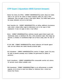 CITP Exam 1 Questions With Correct Answers.