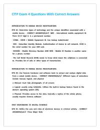 CITP Exam 4 Questions With Correct Answers