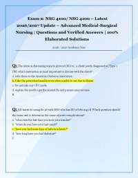 Exam 2: NSG 4100/ NSG 4100 –Latest 2026/2027 Update – Advanced Medical-Surgical Nursing