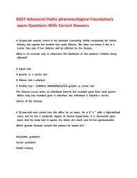 D027 Advanced Patho pharmacological Foundations exam Questions With Correct Answers