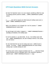 LFTI Exam Questions With Correct Answers