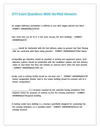 LFTI Exam Questions With Verified Answers.