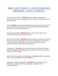 MAN 3301 – EXAM 1 | QUESTIONS & ANSWERS | 100% CORRECT