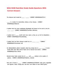 WGU D440 Nutrition Study Guide Questions With Correct Answers