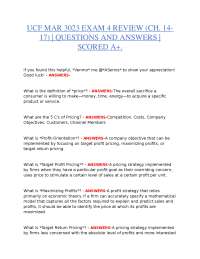 MAR 3023 – EXAM 4 REVIEW (CHAPTERS 14–17, UCF) | QUESTIONS & ANSWERS | SCORED A+