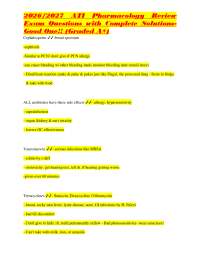 2026/2027 ATI Pharmacology Review Exam Questions with Complete SolutionsGood One!! (Graded