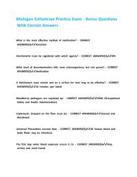 Michigan Esthetician Practice Exam - Bonus Questions With Correct Answers.