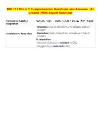 BIO 111 Exam 3 Comprehensive Questions and Answers | A+ Graded | With Expert Solutions
