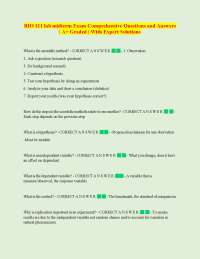 BIO 111 lab midterm Exam Comprehensive Questions and Answers | A+ Graded | With Expert So