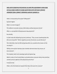 WGU D570 COGNITIVE PSYCHOLOGY OA AND PRE ASSESSMENT EXAM 2026 ACTUAL EXAM COMPLETE EXAM QU