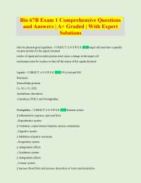 Bio 67B Exam 1 Comprehensive Questions and Answers | A+ Graded | With Expert Solutions