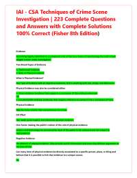 IAI - CSA Techniques of Crime Scene Investigation | 223 Complete Questions and Answers