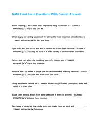 NAUI Final Exam Questions With Correct Answers
