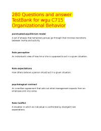 280 Questions and answer TestBank for wgu C715 Organizational Behavior