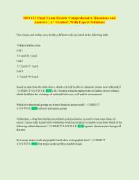 BIO 111 Final Exam Review Comprehensive Questions and Answers | A+ Graded | With Expert S
