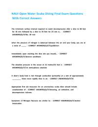 NAUI Open Water Scuba Diving Final Exam Questions With Correct Answers.