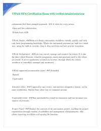 UIPath RPA Certification Exam with verified detailed solutions