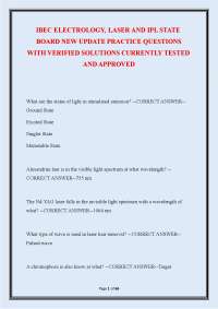 IBEC Electrology, Laser and IPL State Board – New Update Practice Questions