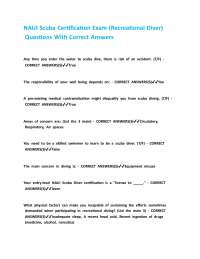 NAUI Scuba Certification Exam (Recreational Diver) Questions With Correct Answers