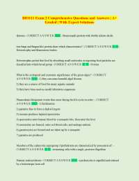 BIO111 Exam 2 Comprehensive Questions and Answers | A+ Graded | With Expert Solutions