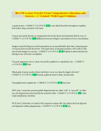 Bio 67B Lecture Practice Exam Comprehensive Questions and Answers | A+ Graded | With Expe