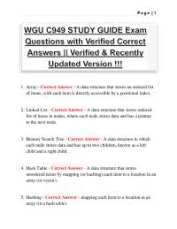 WGU C949 STUDY GUIDE Exam Questions with Verified Correct Answers || Verified & Recently