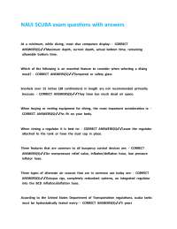 NAUI SCUBA exam questions with answers