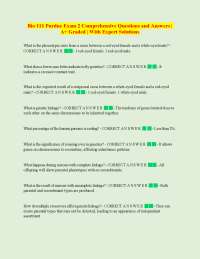Bio 111 Purdue Exam 2 Comprehensive Questions and Answers | A+ Graded | With Expert Solut