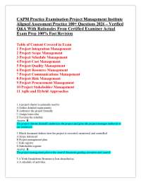 CAPM Practice Examination Project Management Institute Aligned Assessment Practice 100+ Q