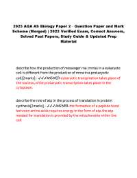 2025 AQA AS Biology Paper 2 – Question Paper and Mark Scheme (Merged) | Verified