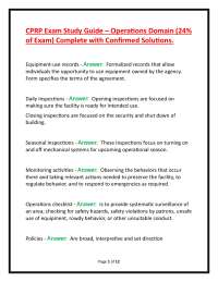 CPRP Exam Study Guide – Operations Domain (24% of Exam) Complete with Confirmed Solutions.