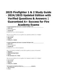 2025 Firefighter 1 & 2 Study Guide – 2024/2025 Updated Edition | Graded A+