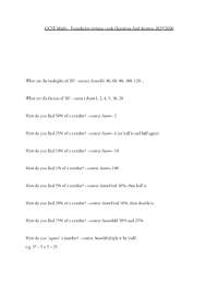 GCSE Maths - Foundation revision cards Questions And Answers 2025/2026
