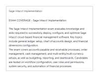 Sage Intacct Implementation EXAM ACTUAL EXAM ALL QUESTIONS AND CORRECT ANSWERS LATEST UPDA
