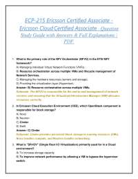 ECP-215 Ericsson Certified Associate - Ericsson Cloud Certified Associate –Question Study