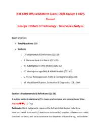 ISYE 6402 Official Midterm 2 Practice Exam Time Series Analysis | Georgia Institute of Te