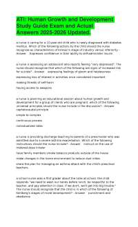 ATI: Human Growth and Development Study Guide Exam and Actual Answers 2025-2026 Updated.