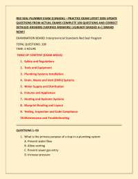 RED SEAL PLUMBER EXAM (CANADA) – PRACTICE EXAM LATEST 2026 UPDATE QUESTIONS FROM ACTUAL E