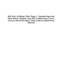 2025 AQA AS Biology 7401/1 Paper 1 – Question Paper and Mark Scheme (Merged) | June 2023