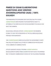 PMKEE E4 EXAM ELABORATIONS QUESTIONS AND VERIFIED ANSWERS(UPDATED 2026) | 100% SOLVED!!