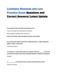 Louisiana Business and Law Practice Exam Questions and Correct Answers| Latest Update