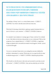 NCTI Field Tech 2 to 3 Progression Final Exam Questions with 100% Verified Solutions New