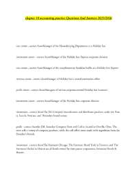 chapter 10 accounting practice Questions And Answers 2025/2026